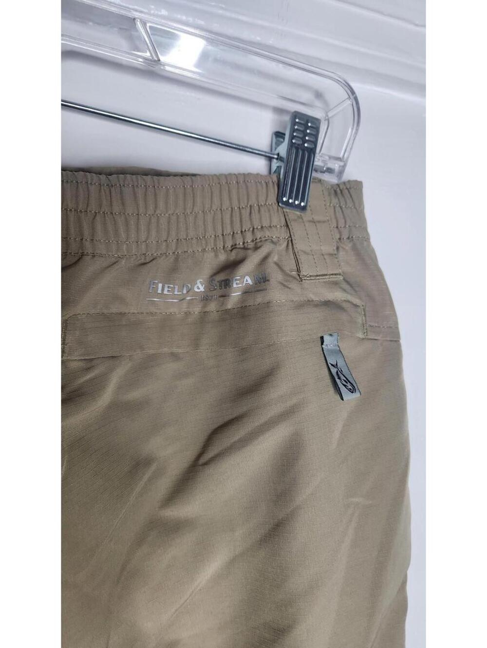 Field & Stream Pants Mens Medium Khaki Ripstop Hiking Quick-Dry Elastic Waist - Picture 4 of 5